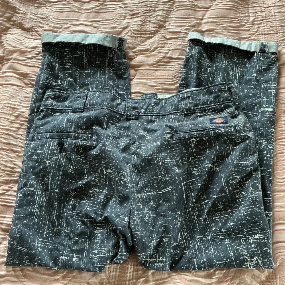 Men's Black Patterned  Pants